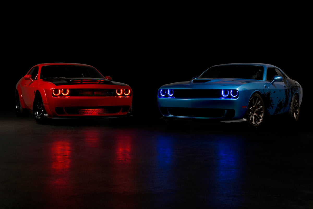 Reflektory LED Morimoto XRGB – Dodge Challenger 2015–2023