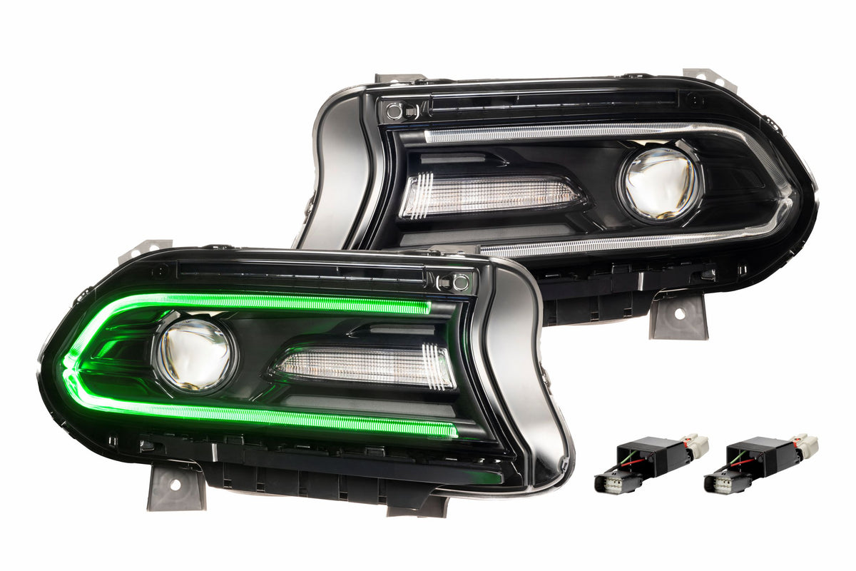 Reflektory LED Morimoto XRGB XB – Dodge Charger 2015–2023